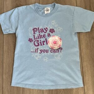 Vintage Delta Pro Weight “Play Like A Girl…” Soccer Size  (10-12) Girls Medium